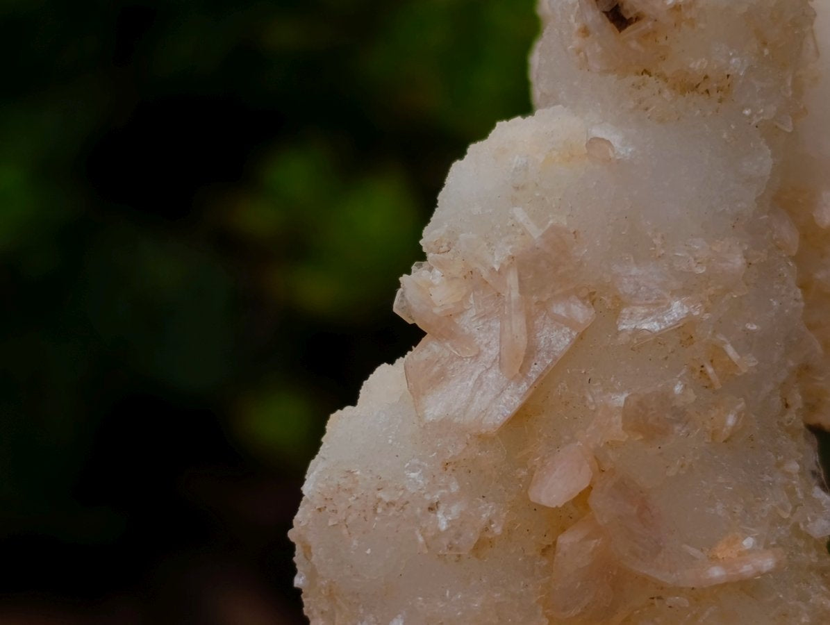 Natural Triple Chalcedony Stalactite Formation with Stilbite Crystals and Apophyllite x 1 From Maharashtra, India