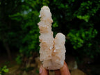 Natural Triple Chalcedony Stalactite Formation with Stilbite Crystals and Apophyllite x 1 From Maharashtra, India