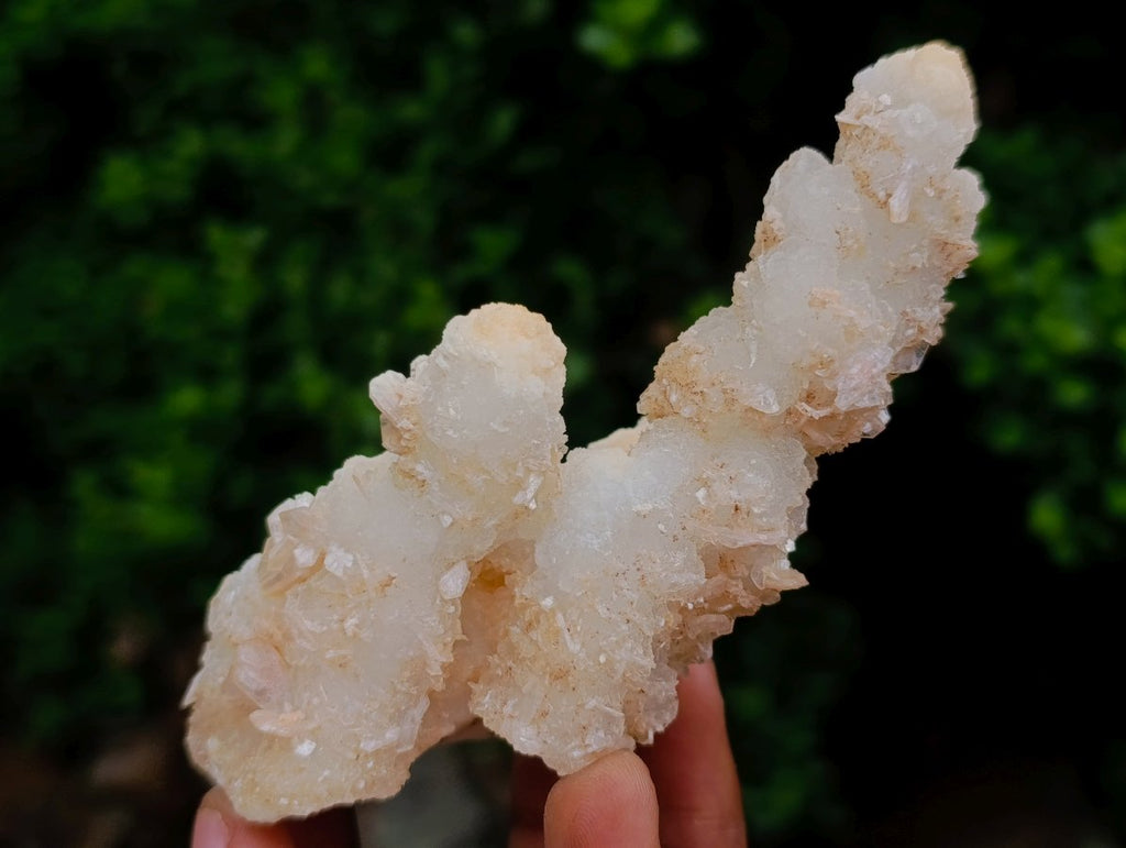 Natural Triple Chalcedony Stalactite Formation with Stilbite Crystals and Apophyllite x 1 From Maharashtra, India