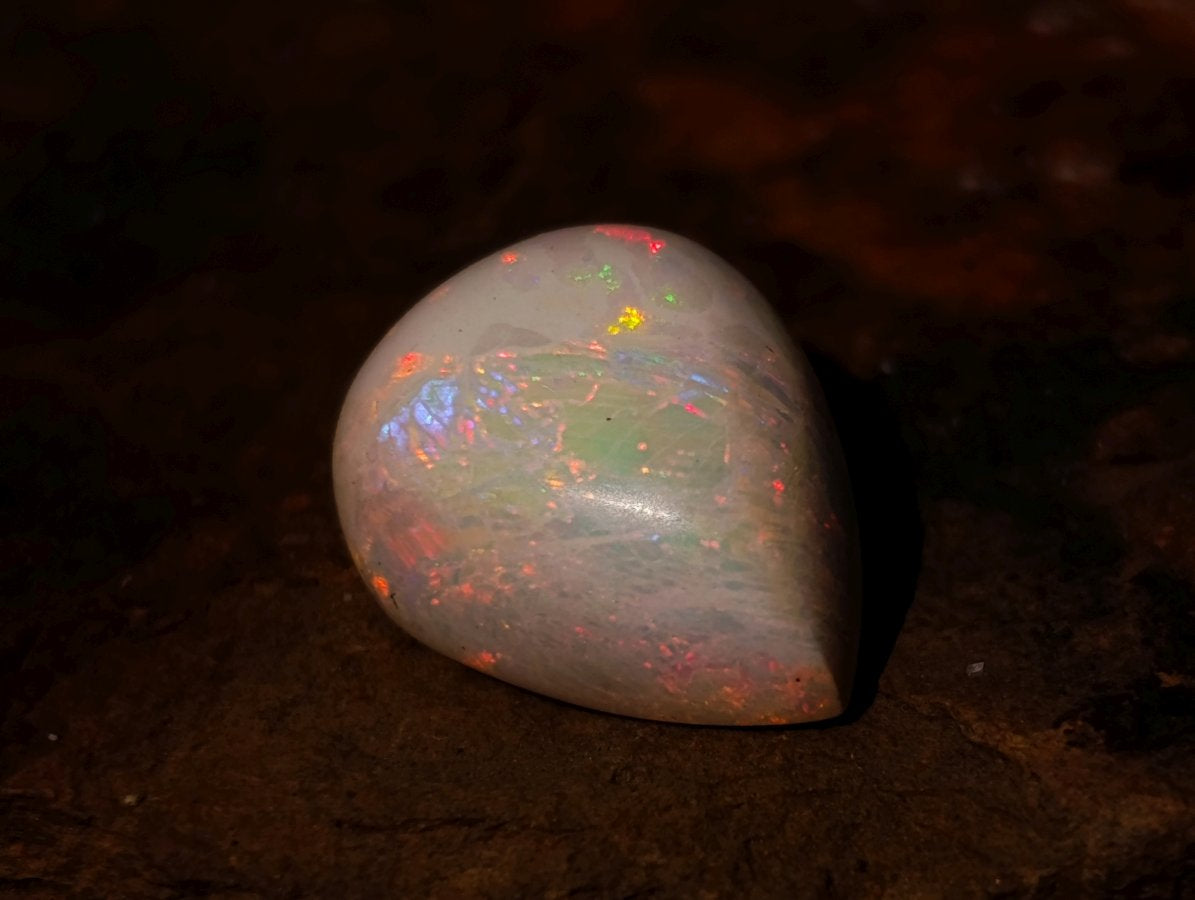 Polished Precious Welo Hydrophane Natural Opal Cabochon x 1 From Welo, Ethiopia