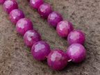 Hand Made Faceted Ruby Bead Necklace x 1 From Karnataka, India
