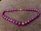 Hand Made Faceted Ruby Bead Necklace x 1 From Karnataka, India