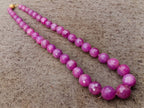 Hand Made Faceted Ruby Bead Necklace x 1 From Karnataka, India