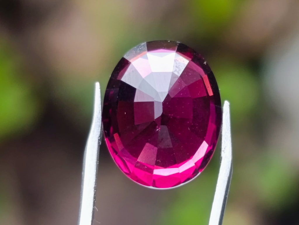 Polished Superb Bright Raspberry Gem Red Rhodolite Garnet Faceted Stone x 1 From Tanga, Tanzania