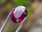 Polished Superb Bright Raspberry Gem Red Rhodolite Garnet Faceted Stone x 1 From Tanga, Tanzania