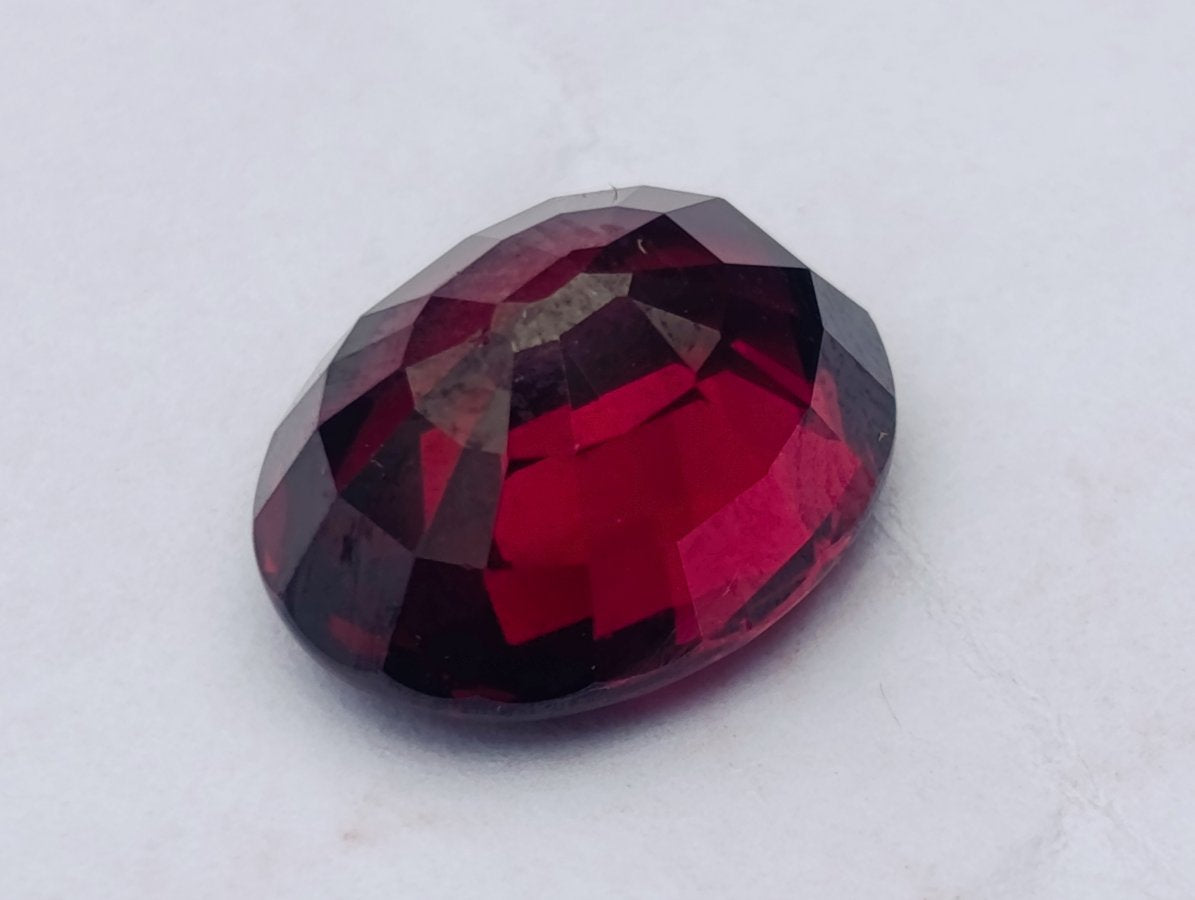 Polished Superb Bright Raspberry Gem Red Rhodolite Garnet Faceted Stone x 1 From Tanga, Tanzania
