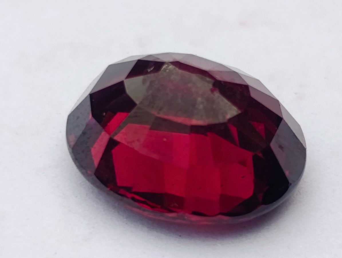 Polished Superb Bright Raspberry Gem Red Rhodolite Garnet Faceted Stone x 1 From Tanga, Tanzania