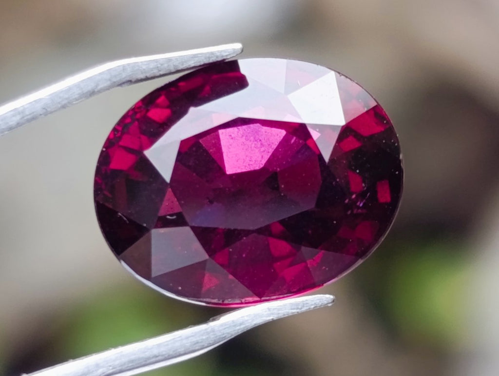Polished Superb Bright Raspberry Gem Red Rhodolite Garnet Faceted Stone x 1 From Tanga, Tanzania