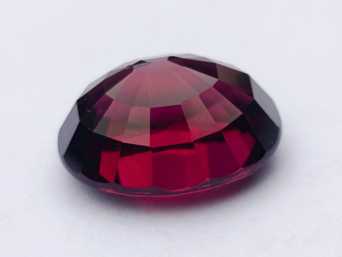 Polished Superb Bright Raspberry Gem Red Rhodolite Garnet Faceted Stone x 1 From Tanga, Tanzania