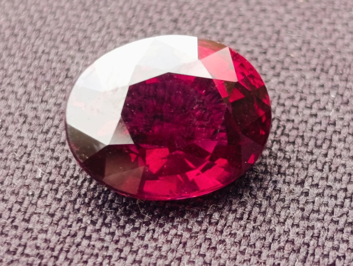 Polished Superb Bright Raspberry Gem Red Rhodolite Garnet Faceted Stone x 1 From Tanga, Tanzania