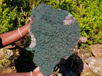 Natural Superb XL Crystalline Botryoidal Malachite Double Sided Floater Specimen with a Metal Display Stand x 1 From Kolwezi, Congo