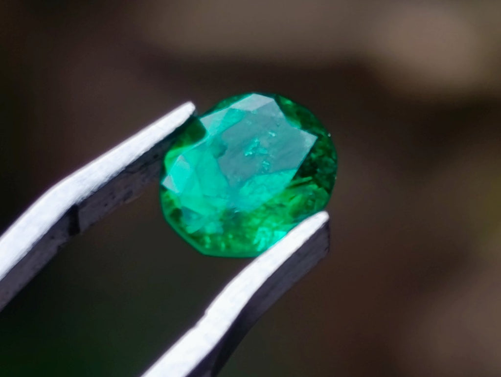 Polished Set of 3 Sandawana Emerald Faceted Stones x 1 From Sandawana, Zimbabwe