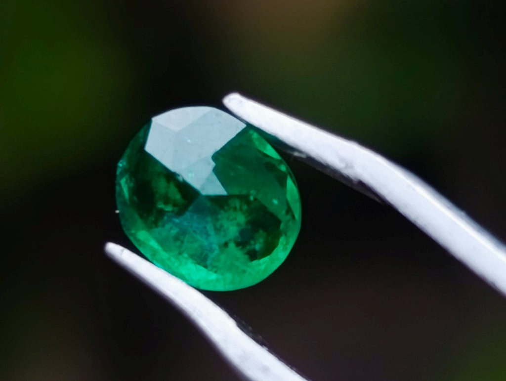Polished Set of 3 Sandawana Emerald Faceted Stones x 1 From Sandawana, Zimbabwe