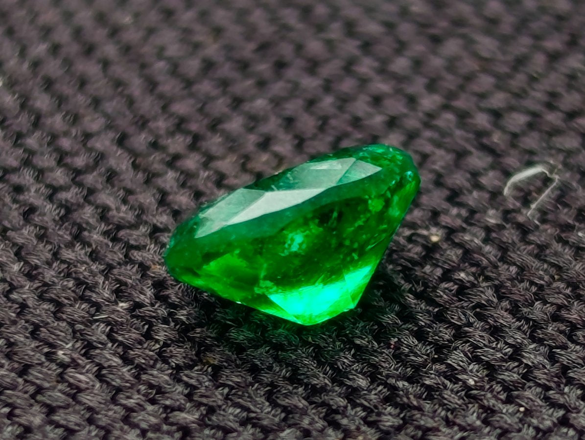 Polished Set of 3 Sandawana Emerald Faceted Stones x 1 From Sandawana, Zimbabwe