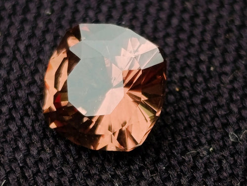 Polished Pair of Bronze Tourmaline Faceted Stones with an Excellent Cushion Cut x 1 From Karibib, Namibia