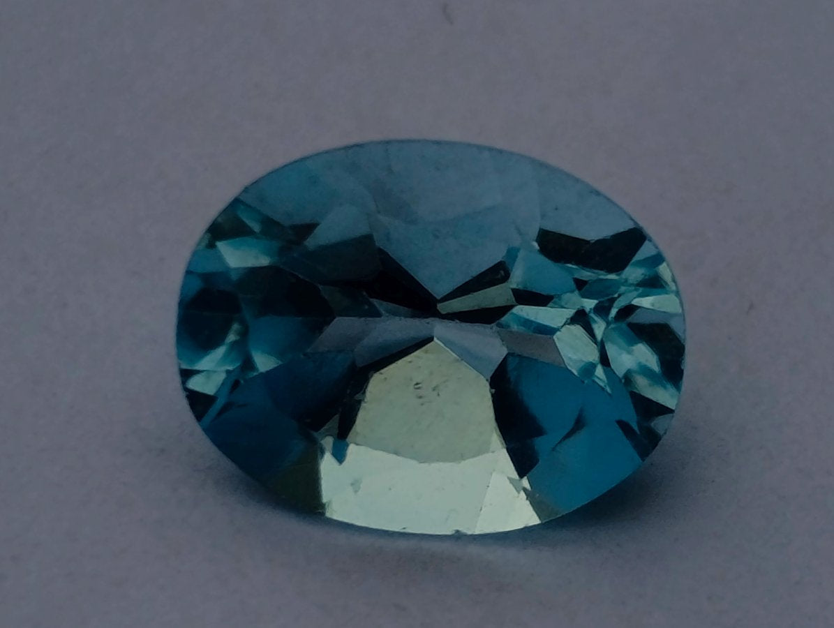 Polished Set of 4 Sky Blue Topaz Faceted Stones x 1 From Switzerland