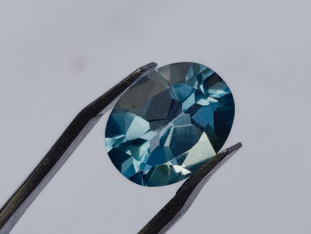 Polished Set of 4 Sky Blue Topaz Faceted Stones x 1 From Switzerland