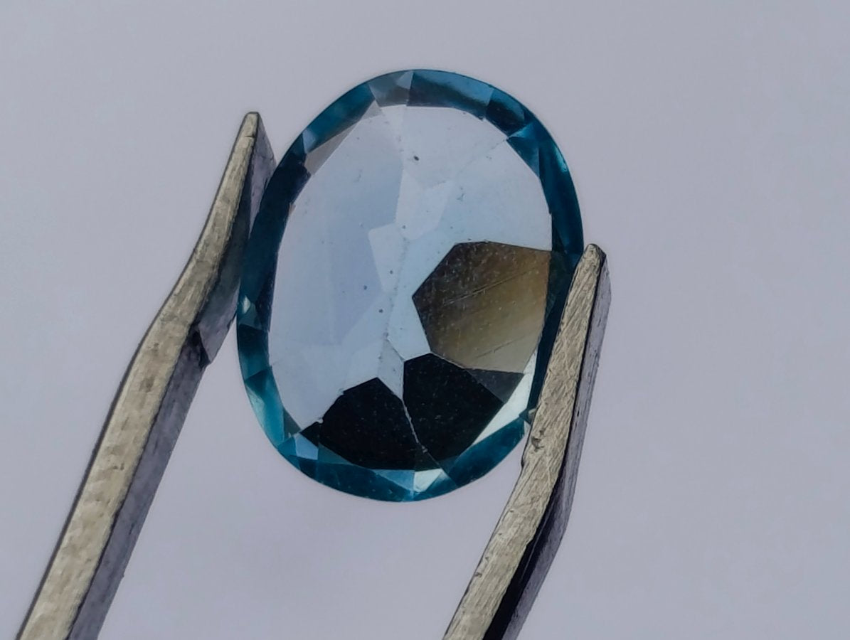Polished Set of 4 Sky Blue Topaz Faceted Stones x 1 From Switzerland
