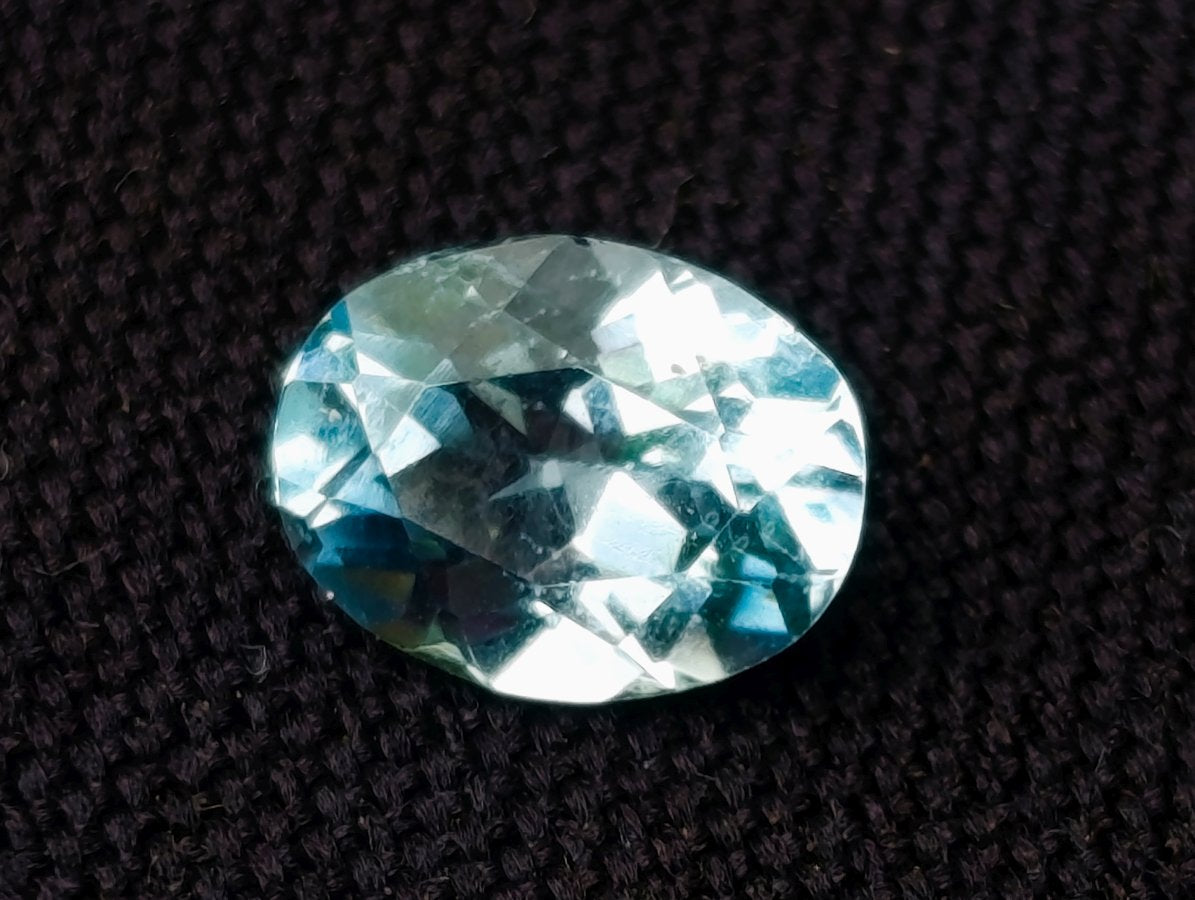 Polished Set of 4 Sky Blue Topaz Faceted Stones x 1 From Switzerland