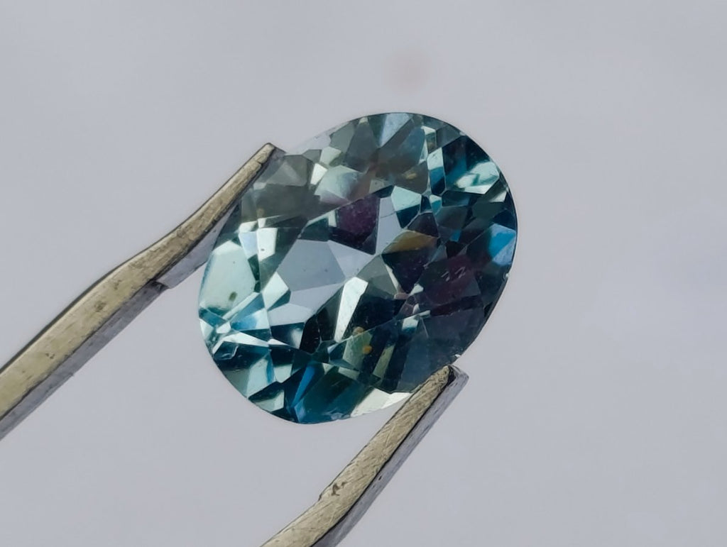 Polished Set of 4 Sky Blue Topaz Faceted Stones x 1 From Switzerland