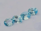 Polished Set of 4 Sky Blue Topaz Faceted Stones x 1 From Switzerland
