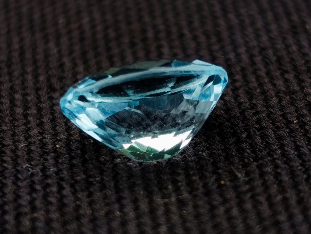 Polished Set of 4 Sky Blue Topaz Faceted Stones x 1 From Switzerland