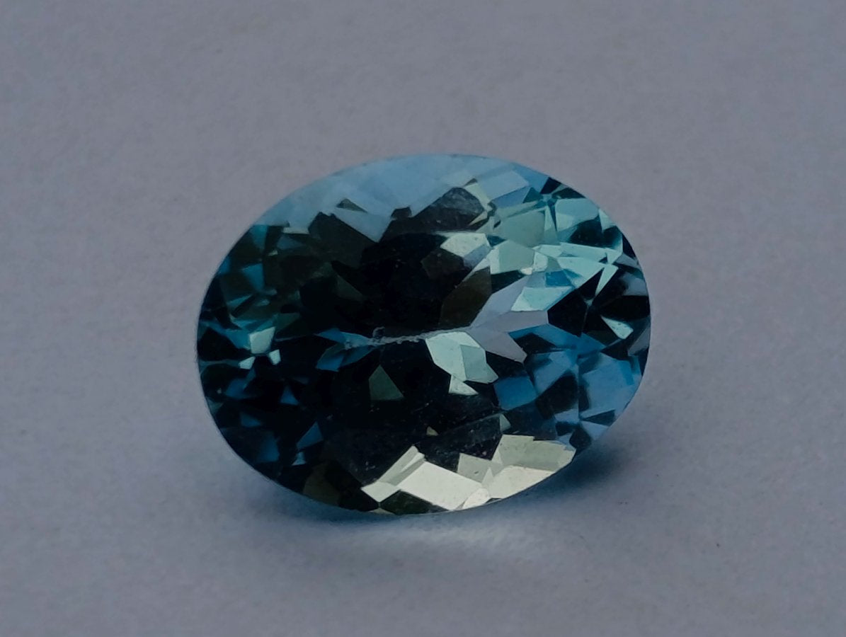 Polished Set of 4 Sky Blue Topaz Faceted Stones x 1 From Switzerland