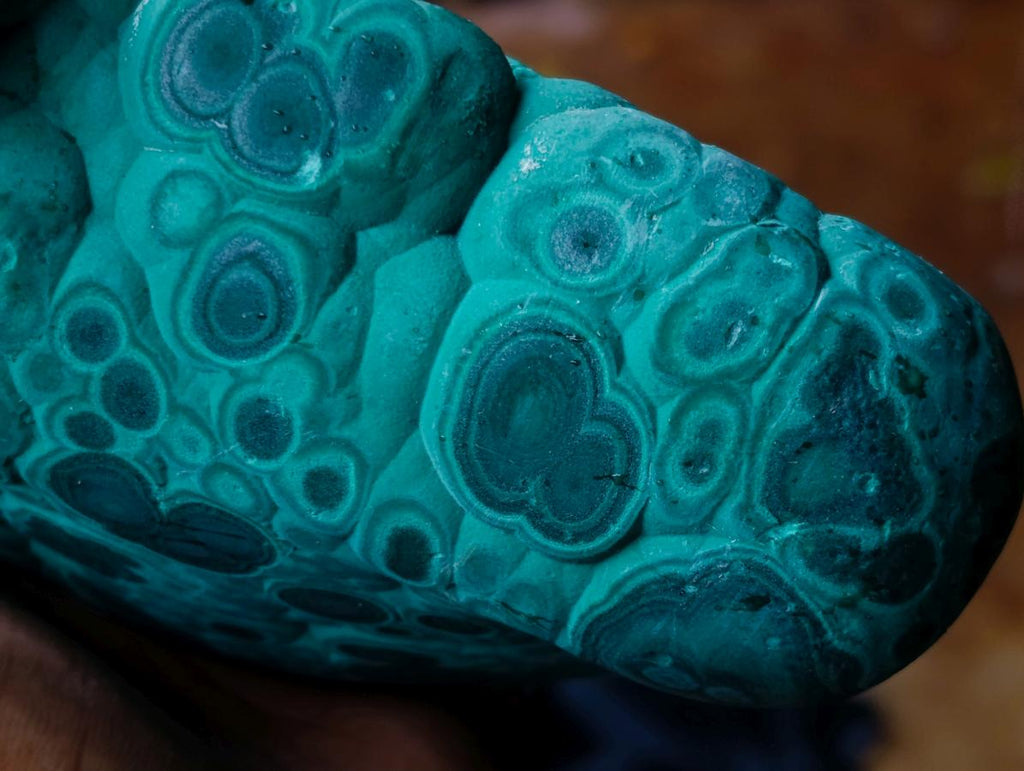Polished and Natural Unique Matte Polished Botryoidal Malachite Standing Display Specimen x 1 From Kolwezi, Congo