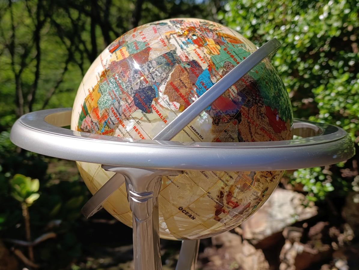 Hand Made Vintage Mother Of Pearl World Globe x 1 From China