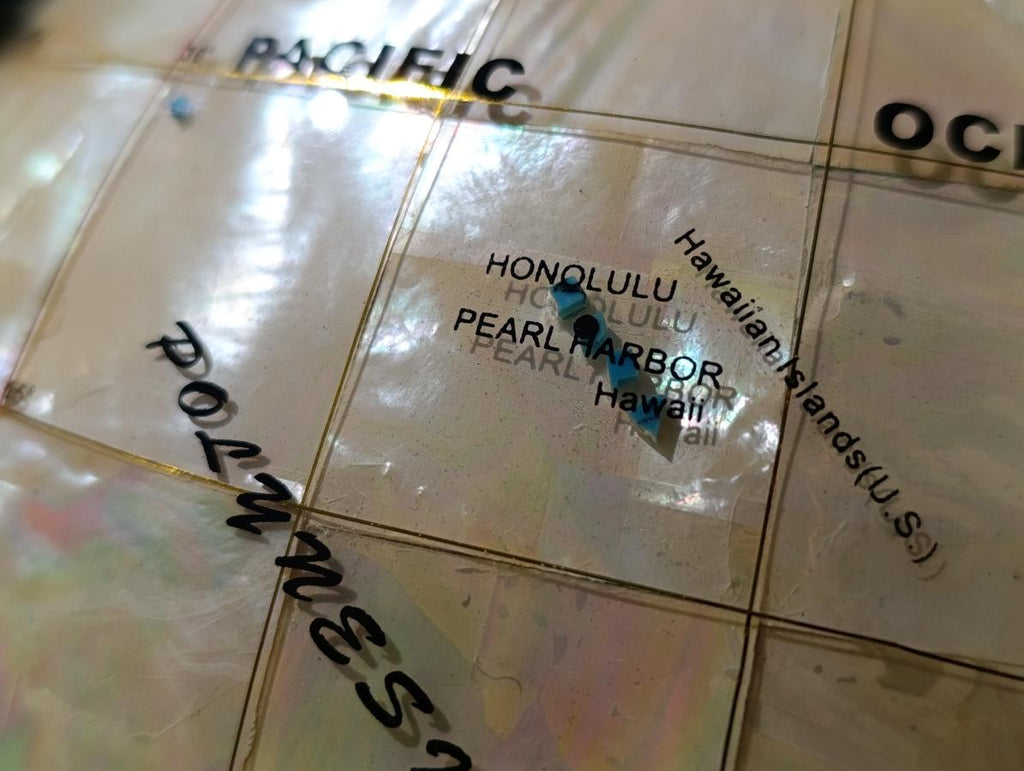 Hand Made Vintage Mother Of Pearl World Globe x 1 From China