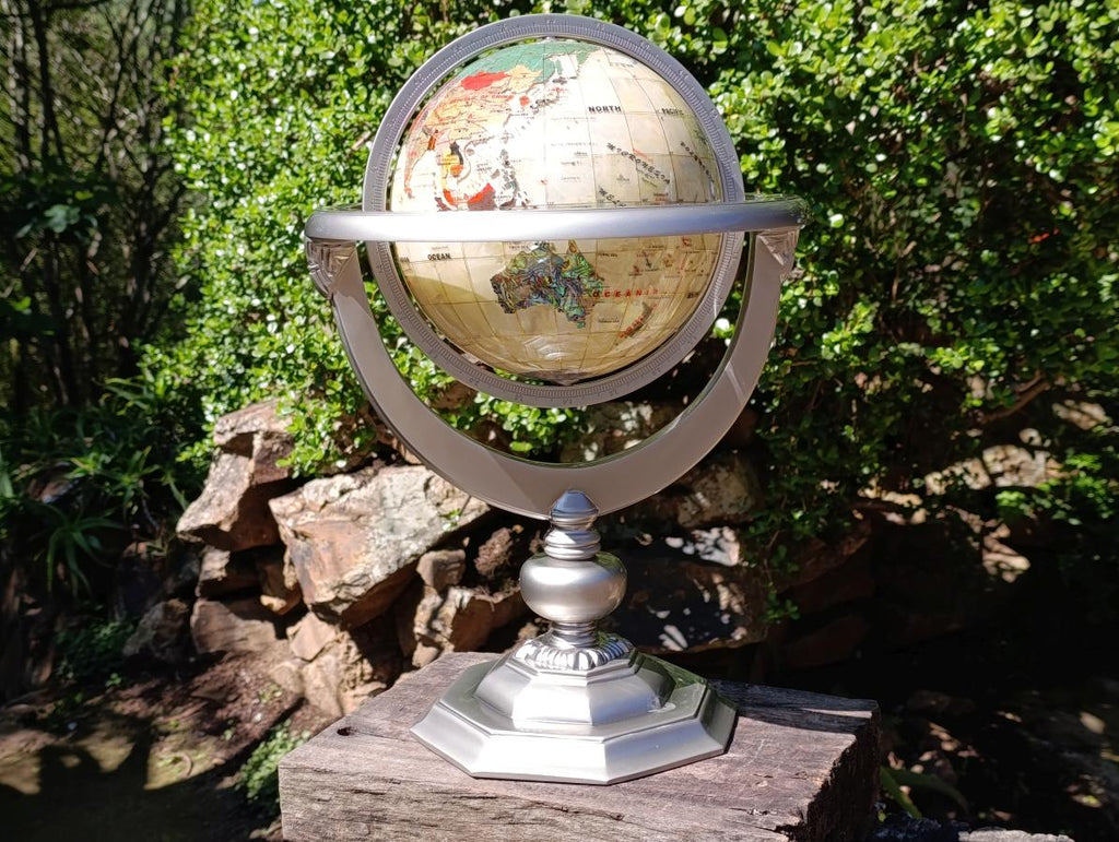 Hand Made Vintage Mother Of Pearl World Globe x 1 From China
