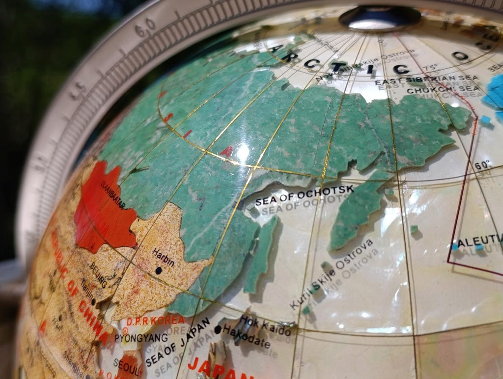 Hand Made Vintage Mother Of Pearl World Globe x 1 From China