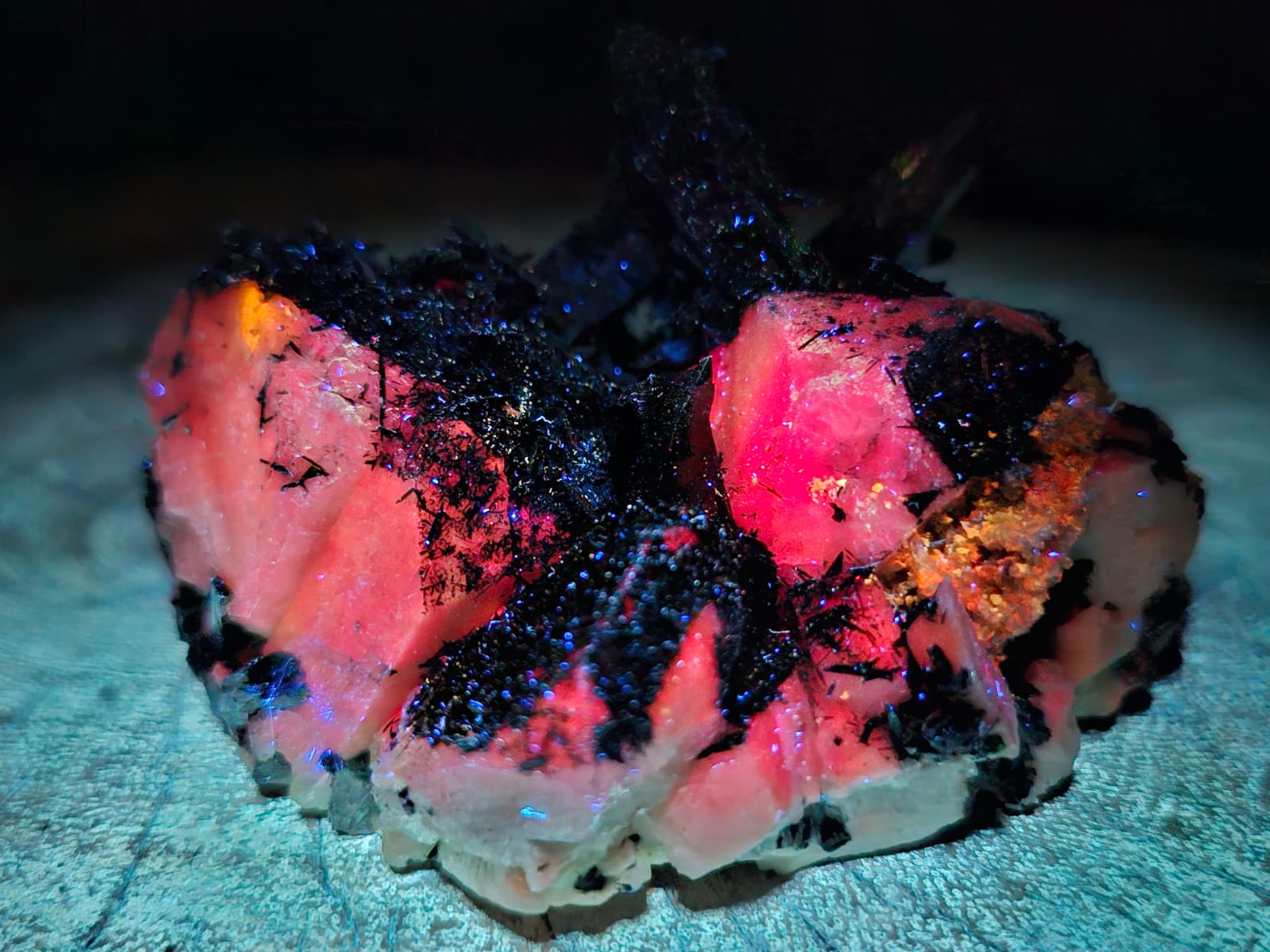 Natural Pitch Black Shiny Acicular Aegirine Specimen x 1 From Zomba, Malawi