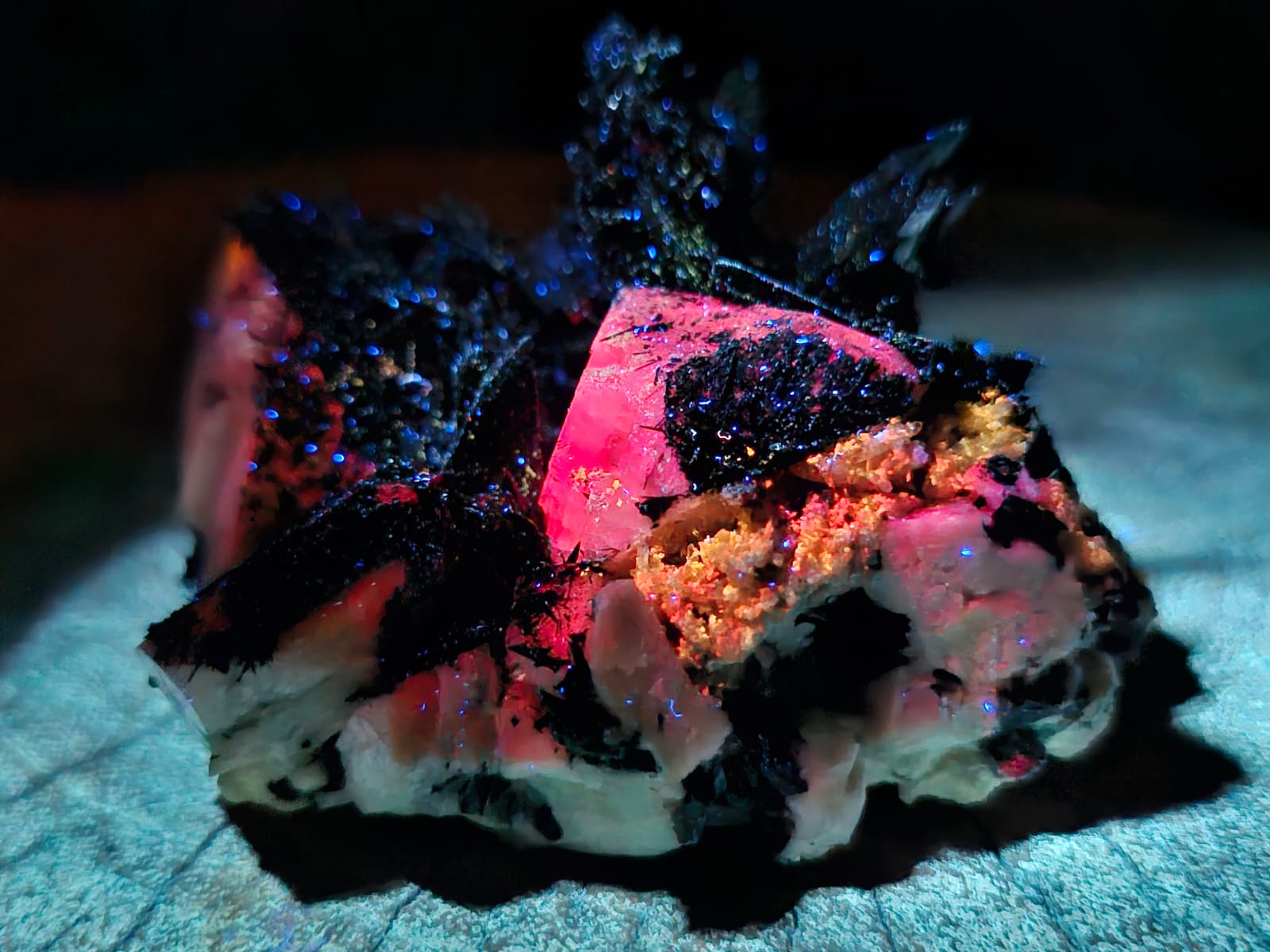 Natural Pitch Black Shiny Acicular Aegirine Specimen x 1 From Zomba, Malawi
