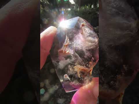 Polished Double Terminated Smokey Amethyst Window Quartz Crystal X 1 From Akansobe, Madagascar
