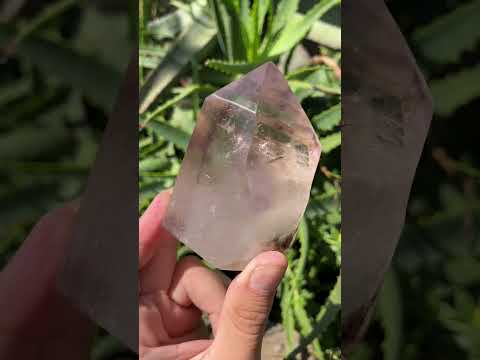 Polished Smokey Amethyst, Window Quartz Crystal With Enhydro x 1 From Akansobe, Madagascar