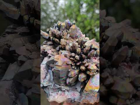 Natural Rare "Blacknite Quartz" Iridescent Cluster x 1 From Madagascar