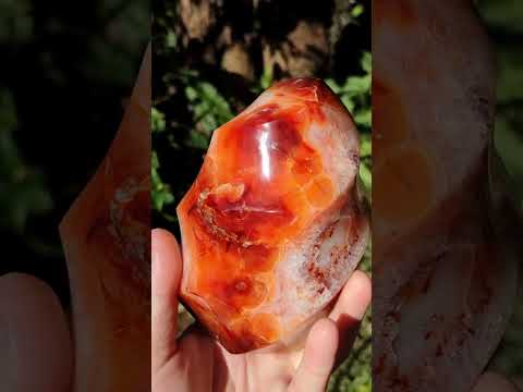 Polished Large Carnelian Gemstone Flame Sculpture x 1 From Madagascar