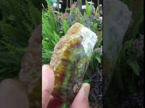 Polished Slice of Rare Watermelon Fluorite x 1 From Uis, Namibia