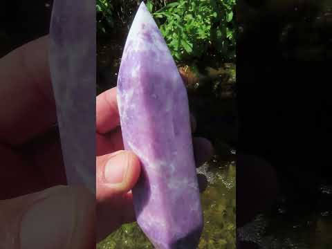 Polished Double Terminated Lilac Lepidolite Crystal x 1 From Zimbabwe