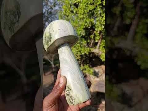 Polished Large African Butter Jade Mushroom Sculpture x 1 From South Africa