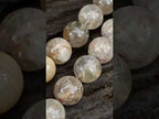 Hand Made Stunning 1980s Brazilian Golden Rutile 18 mm Bead Necklace x 1 From Brazil
