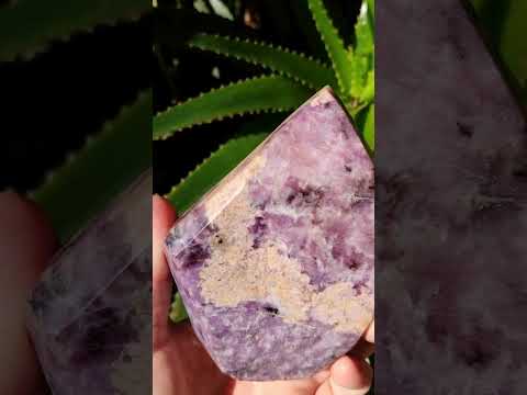 Polished Purple Lepidolite with Peach Moonstone Standing Display Crystal x 1 From Madagascar
