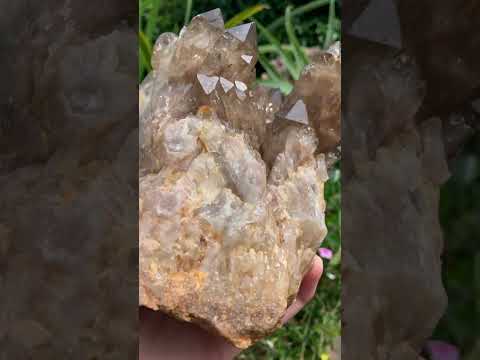 Natural Smokey Citrine Cascading Phantom Crystal Cluster x 1 From Luena, Congo