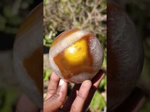 Polished Flower Carnelian Gemstone Sphere x 1 From Lemur Island, Madagascar