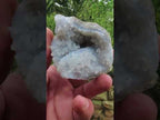 Natural Blue Lace Agate Geode with Fluorescent Dog Tooth Calcite Specimen x 1 From Nsanje, Malawi