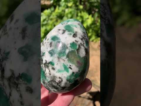 Polished Mutokolite Emerald Muscovite Mica Free Form with Fluorescent Rubies x 1 From Mutoko, Great Dyke, Zimbabwe