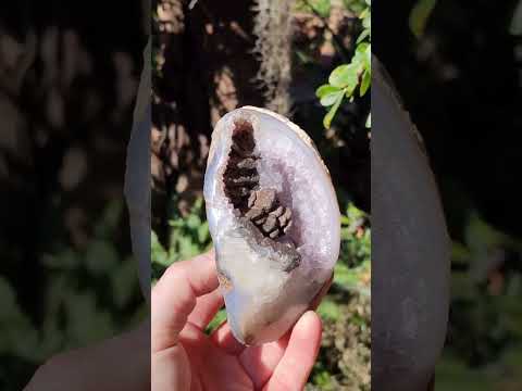 Polished Agate with Crystalline Amethyst Centred Geode x 1 From Maintirano, Madagascar
