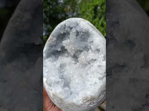 Polished Large Celestite Crystal Geode Egg x 1 From Sakoany, Madagascar