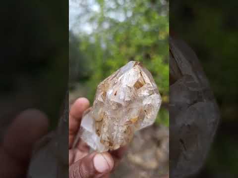 Polished and Natural Multi Layered Window Quartz Crystal x 1 From Akansobe, Madagascar